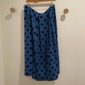 Midi flowy polka-dot skirt